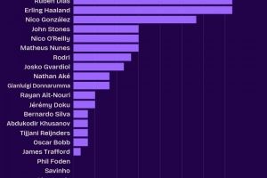 头球不再是短板！哈兰德本赛季英超成功争顶22次，并列队内最多